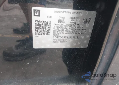 2018 Chevrolet Malibu Lt from USA, damaged, VIN 1G1ZD5ST4JF275121